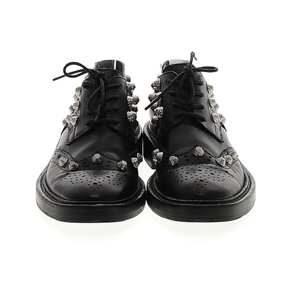 BALENCIAGA Leather Studded Accents Oxfords - Picture 2 of 11